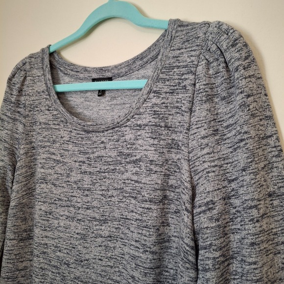 Talbots Women's Size Medium Shift Dress Gray Terry Flounce Hem 3/4 Sleeve Cotton - Picture 8 of 12